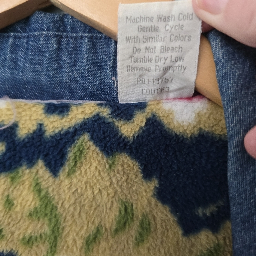 Blair Vintage Women's M Blue Denim Jacket Fleece Lined Aztec Southwest Boho Chic - Picture 5 of 11